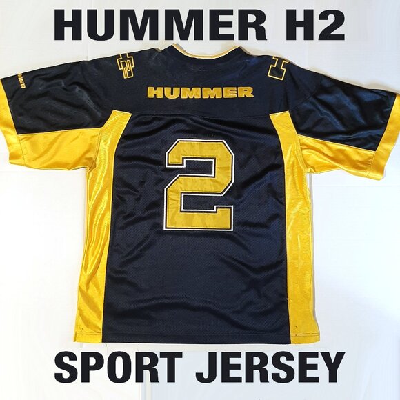 RARE vtg HUMMER 2 H2 Stitched JERSEY X Large Navy Blue & Gold General Motors Y2K - Picture 2 of 12